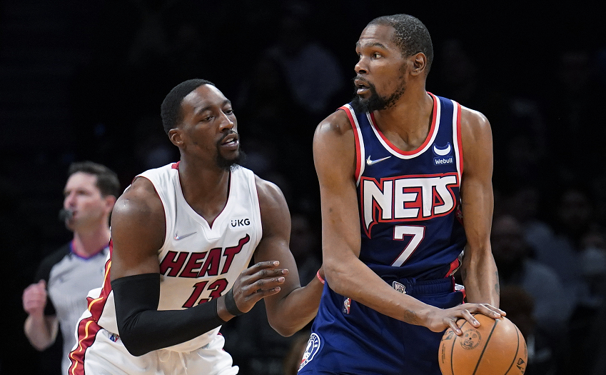 杜兰特复出之战空砍31分不敌残阵热火 阿德巴约太强