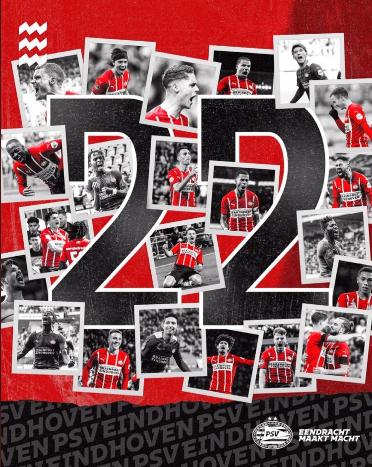 创造荷甲纪录！埃因霍温本赛季共22人取得联赛进球