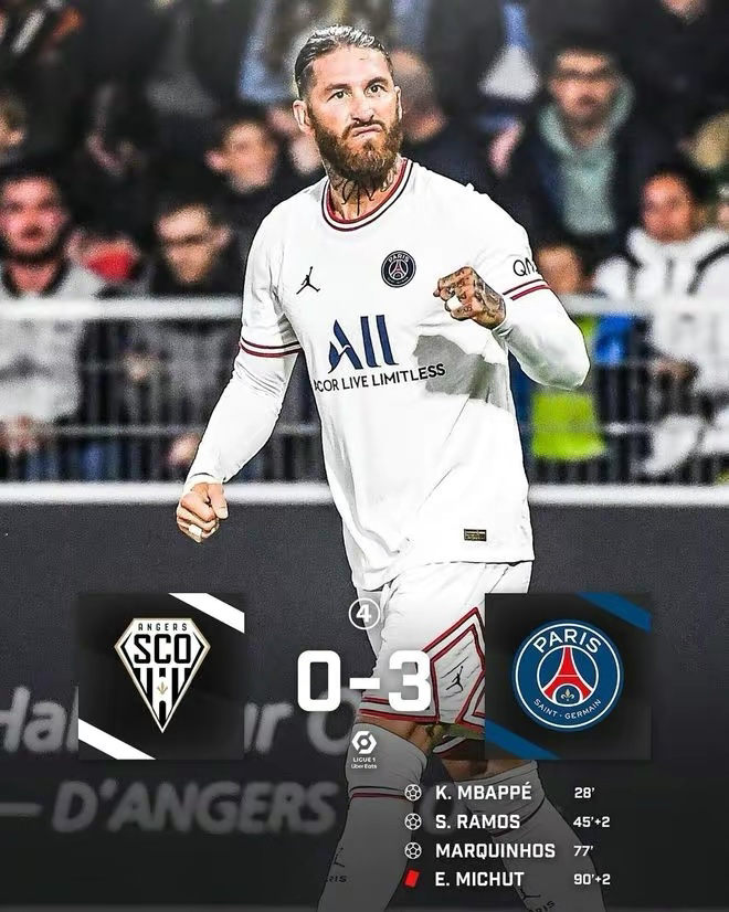 梅西伤缺，大巴黎3-0客胜昂热 距离夺冠仅一步之遥