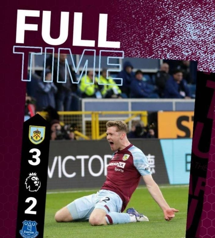 伯恩利3-2埃弗顿，科尔内绝杀，里沙利松点射双响难救主